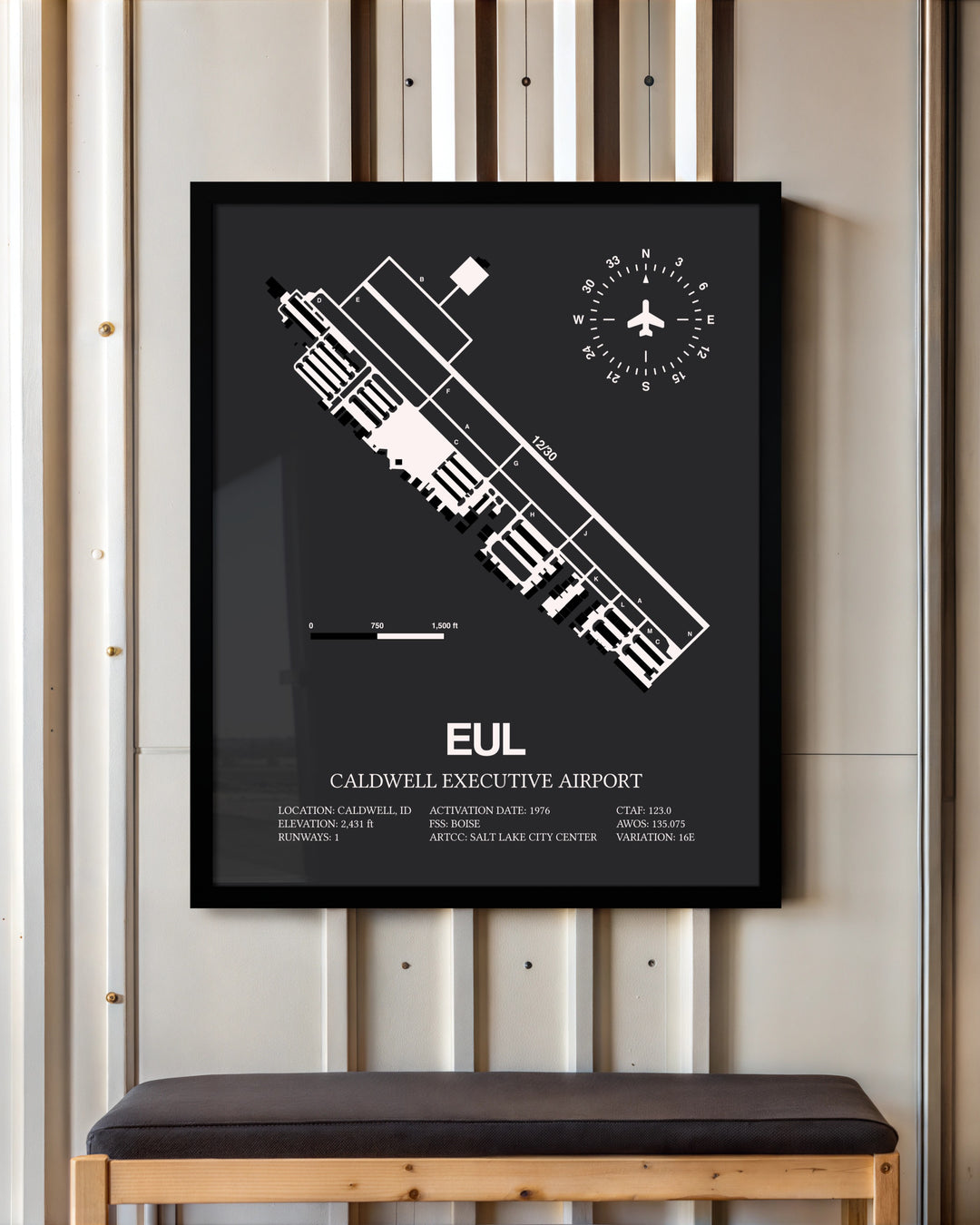 Frame color options for Caldwell Executive Airport Wall Art