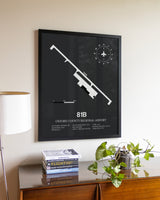 Gray Framed Oxford County Regional Airport wall art poster in black frame