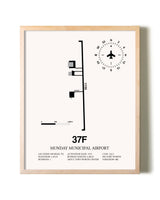 Munday Municipal Airport framed wall art in white frame