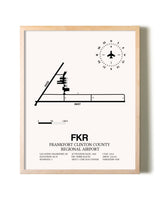Frankfort Clinton County Regional Airport framed wall art in white frame