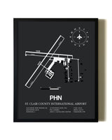 Unframed St. Clair County International Airport map print poster