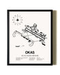 Framed Ali Al Salem Air Base wall art poster in black frame
