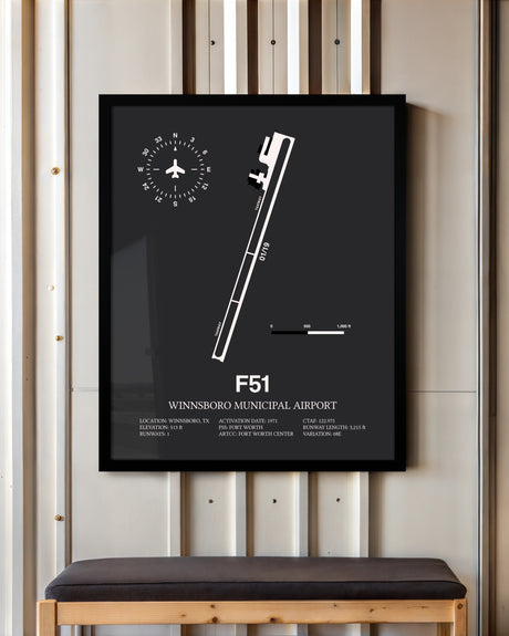 Frame color options for Winnsboro Municipal Airport Wall Art