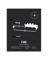 Gray Framed Tipton Airport layout wall art poster