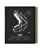 Unframed Cairns Army Airfield (Fort Rucker) map print poster
