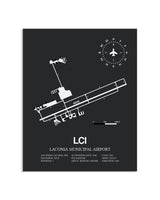 Gray Framed Laconia Municipal Airport layout wall art poster