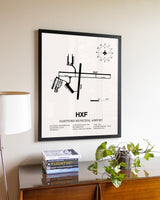 Hartford Municipal Airport aviation wall décor in black wood frame