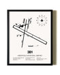 Framed Greenville Municipal Airport wall art poster in black frame
