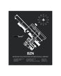 Gray Framed Bozeman Yellowstone International Airport layout wall art poster