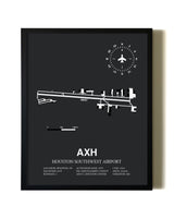 Unframed Houston Southwest Airport map print poster
