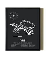 Unframed Vero Beach Regional Airport map print poster