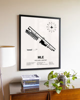 Millard Airport aviation wall décor in black wood frame