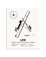 Gray Auburn / Lewiston Municipal Airport framed poster displayed in an airplane hangar