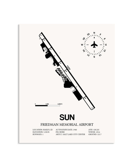 Gray Friedman Memorial Airport framed poster displayed in an airplane hangar