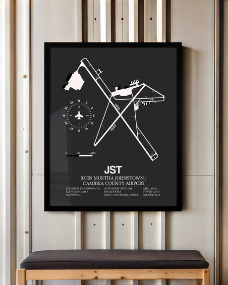 Frame color options for John Murtha Johnstown / Cambria County Airport Wall Art
