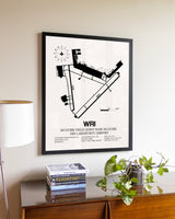 McGuire Field (Joint Base McGuire Dix Lakehurst) Airport aviation wall décor in black wood frame