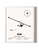 Whakatane Airport airport map poster in oak frame