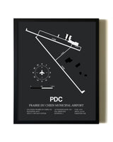 Unframed Prairie Du Chien Municipal Airport map print poster