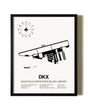 Framed Knoxville Downtown Island Airport wall art poster in black frame
