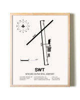 Seward Municipal Airport framed wall art in white frame