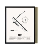 Framed Statesboro-Bulloch County Airport wall art poster in black frame