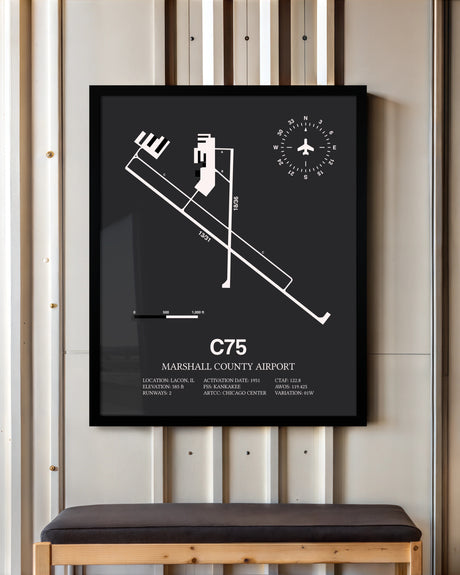 Frame color options for Marshall County Airport Wall Art