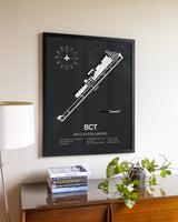 Gray Framed Boca Raton Airport wall art poster in black frame