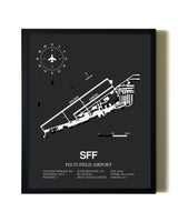Unframed Felts Field Airport map print poster