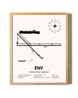 Wendover Airport framed print in natural wood frame