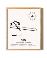 Padgham Field Airport framed print in natural wood frame