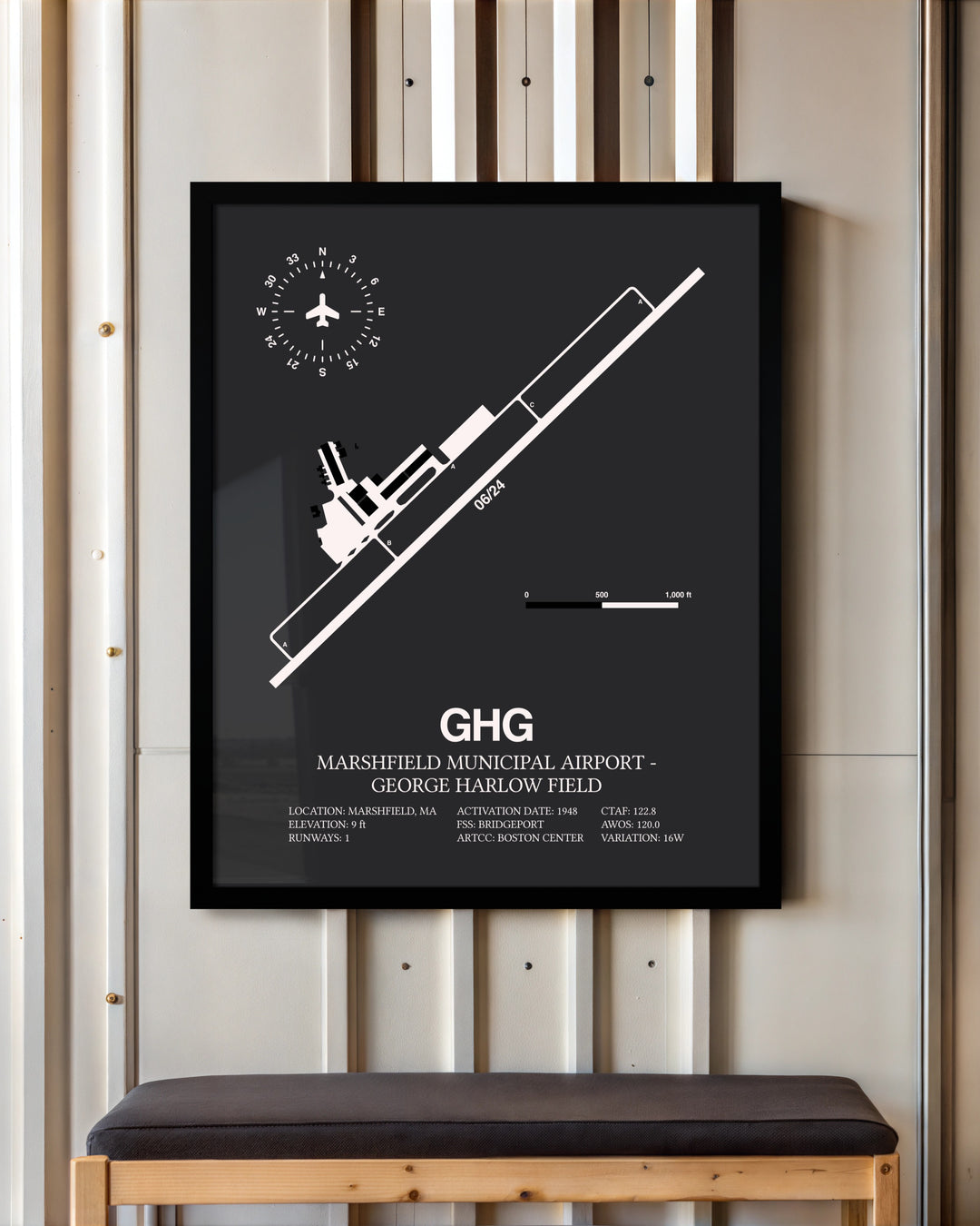 Frame color options for Marshfield Municipal Airport-George Harlow Field Wall Art