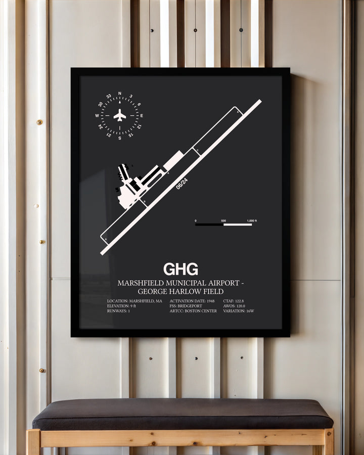 Frame color options for Marshfield Municipal Airport-George Harlow Field Wall Art