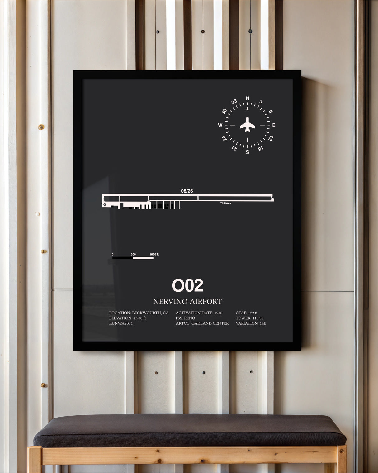 Frame color options for Nervino Airport Wall Art