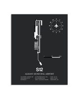 Gray Framed Albany Municipal Airport layout wall art poster