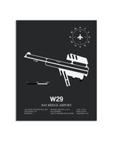 Gray Framed Bay Bridge Airport layout wall art poster