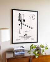 Kansas City / Lee's Summit Regional Airport aviation wall décor in black wood frame