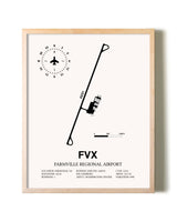 Farmville Regional Airport framed wall art in white frame