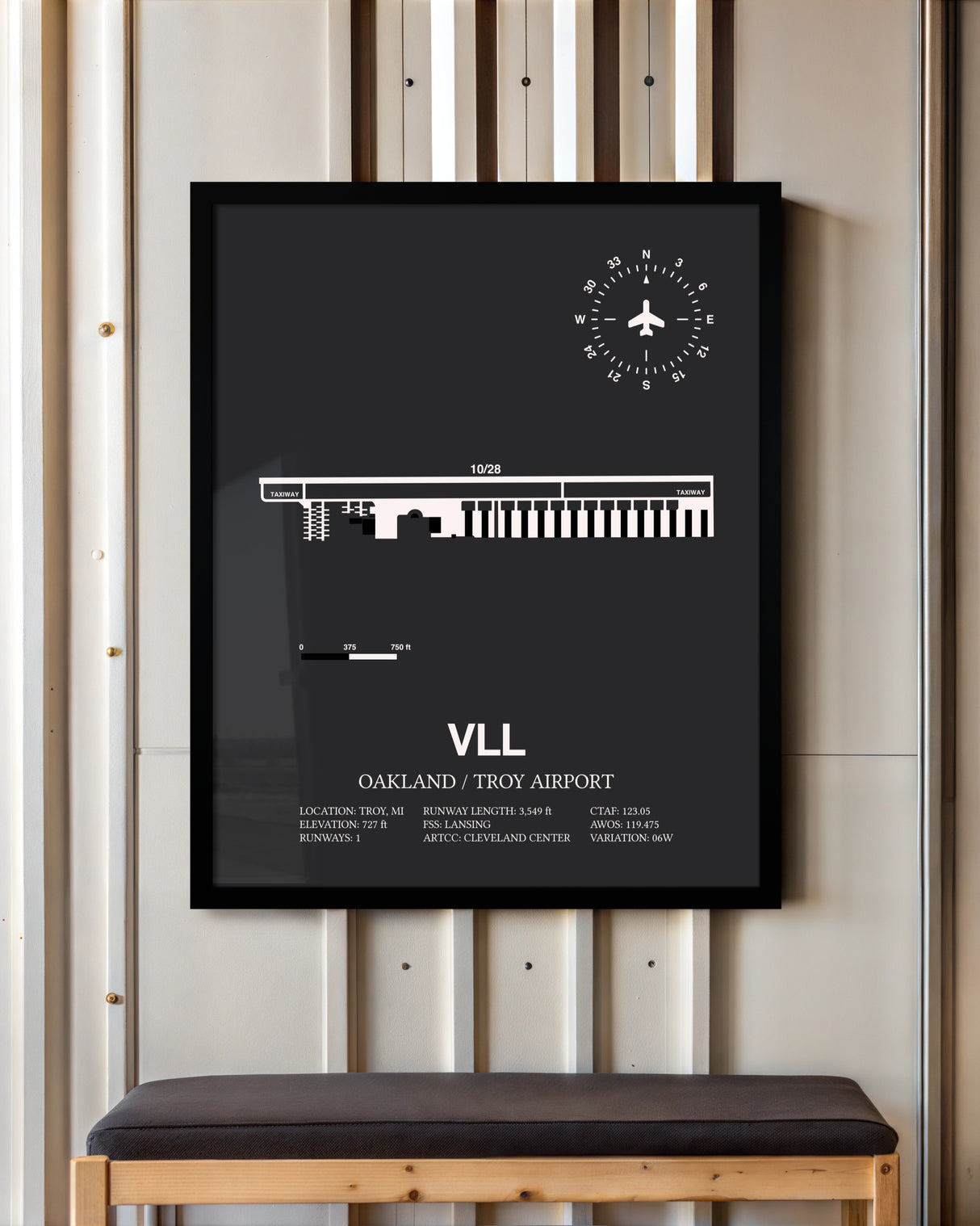 Frame color options for Oakland / Troy Airport Wall Art