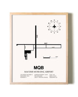 Macomb Municipal Airport framed wall art in white frame
