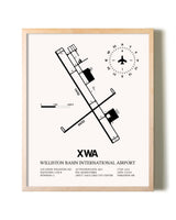 Williston Basin International Airport framed wall art in white frame