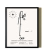 Framed Cherokee County Regional Airport wall art poster in black frame