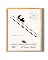 Paulding Northwest Atlanta Airport framed print in natural wood frame