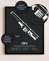 Winchester Regional Airport poster size comparison chart