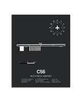 Gray Framed Bult Field Airport layout wall art poster