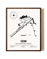 Boscombe Down Airport aviation print in walnut frame
