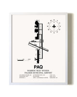 Warren "Bud" Woods Palmer Municipal Airport airport map poster in oak frame