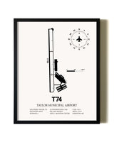Framed Taylor Municipal Airport wall art poster in black frame