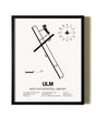Framed New Ulm Municipal Airport wall art poster in black frame