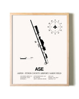Aspen-Pitkin County Airport / Sardy Field framed wall art in white frame