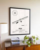 Fleming-Mason Airport aviation wall décor in black wood frame